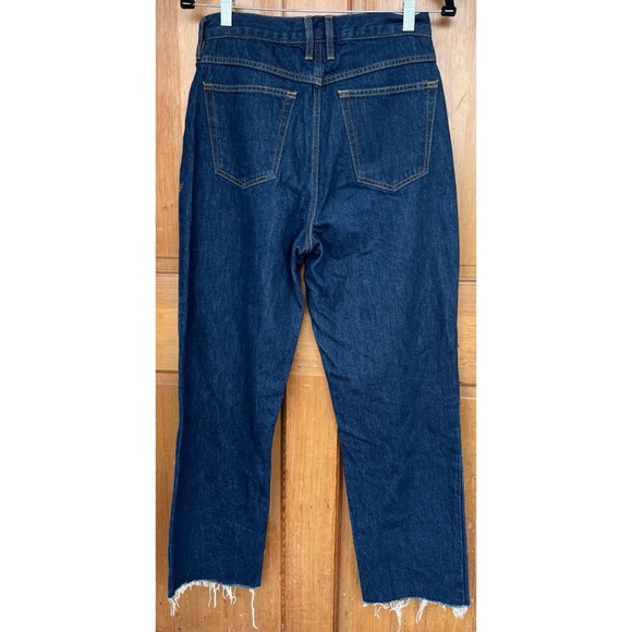 Frame Denim Le High & Tight Exposed Zipper Dark Blue Frayed Hem Jeans 27 - Picture 2 of 11